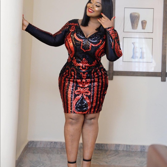 Dresses & Skirts - Glamorous plus size sequins dress